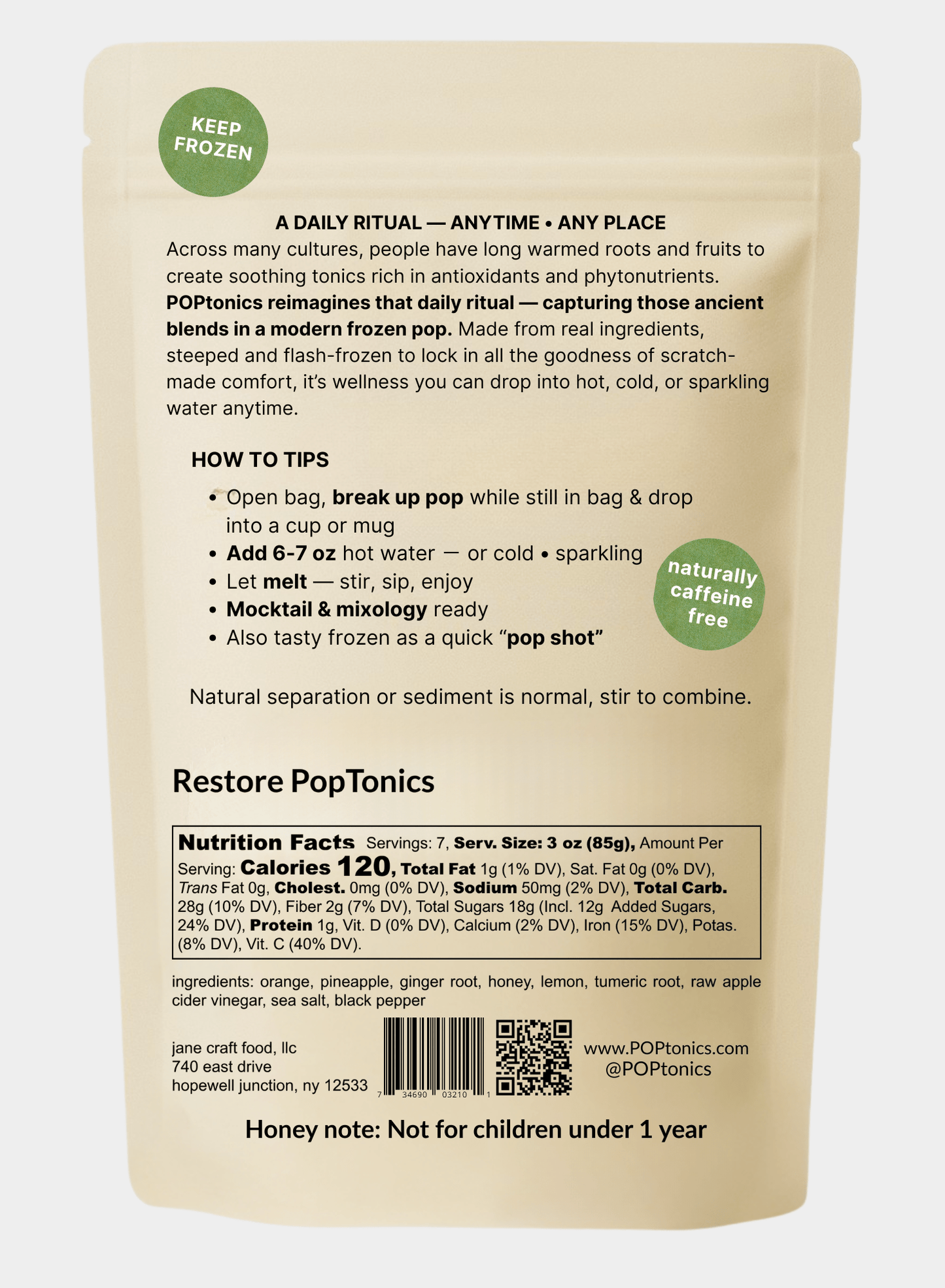 Restore POPtonics – 7 Pack (Orange • Ginger • Turmeric) - PopTonics