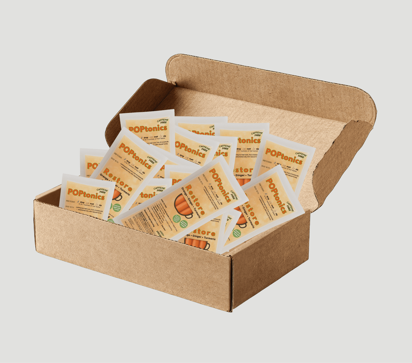 Restore Bulk Box (48 pops) Orange • Tumeric • Ginger - PopTonics
