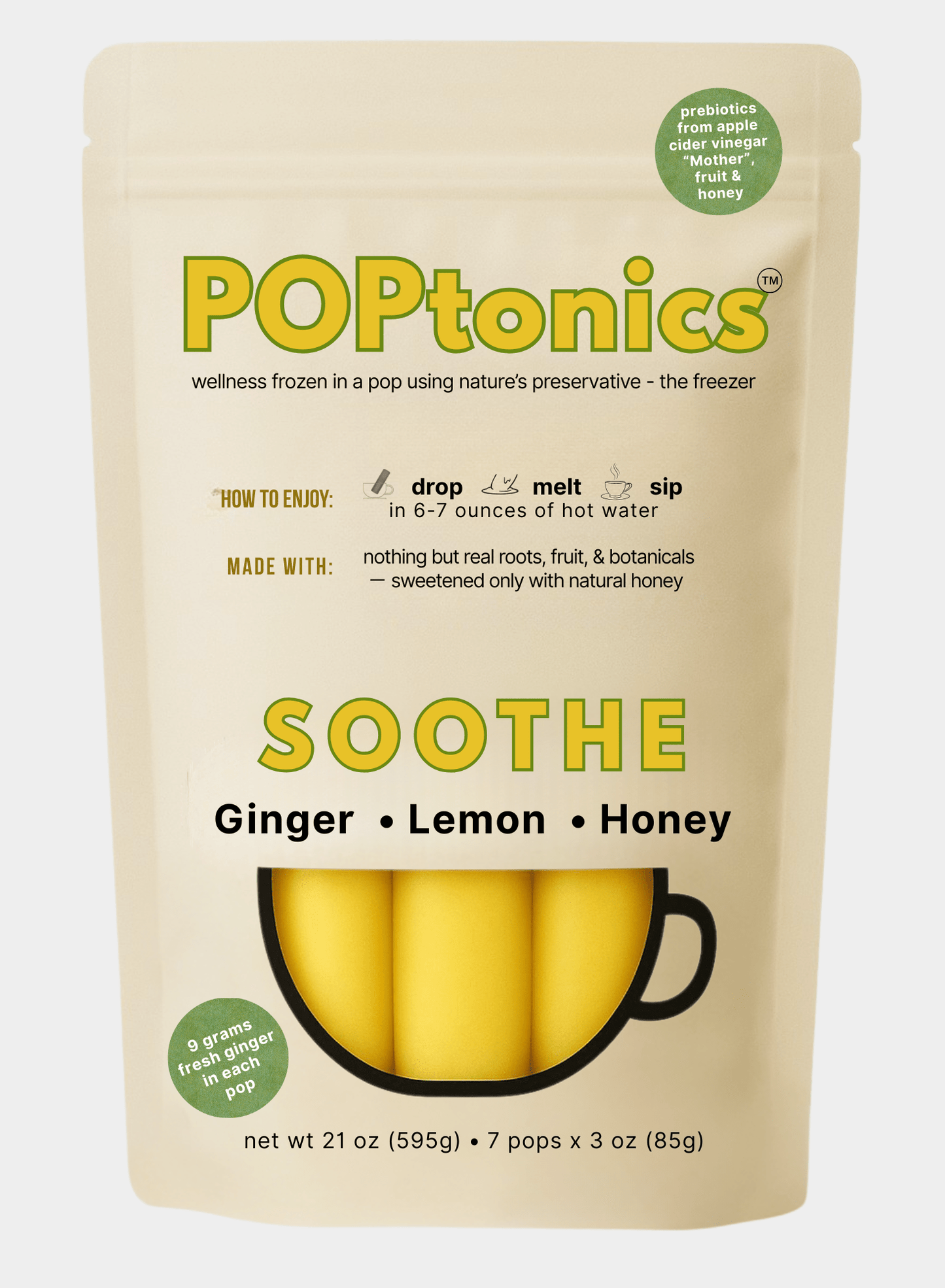Soothe POPtonics – 7 Pack (Ginger • Lemon • Honey) - PopTonics